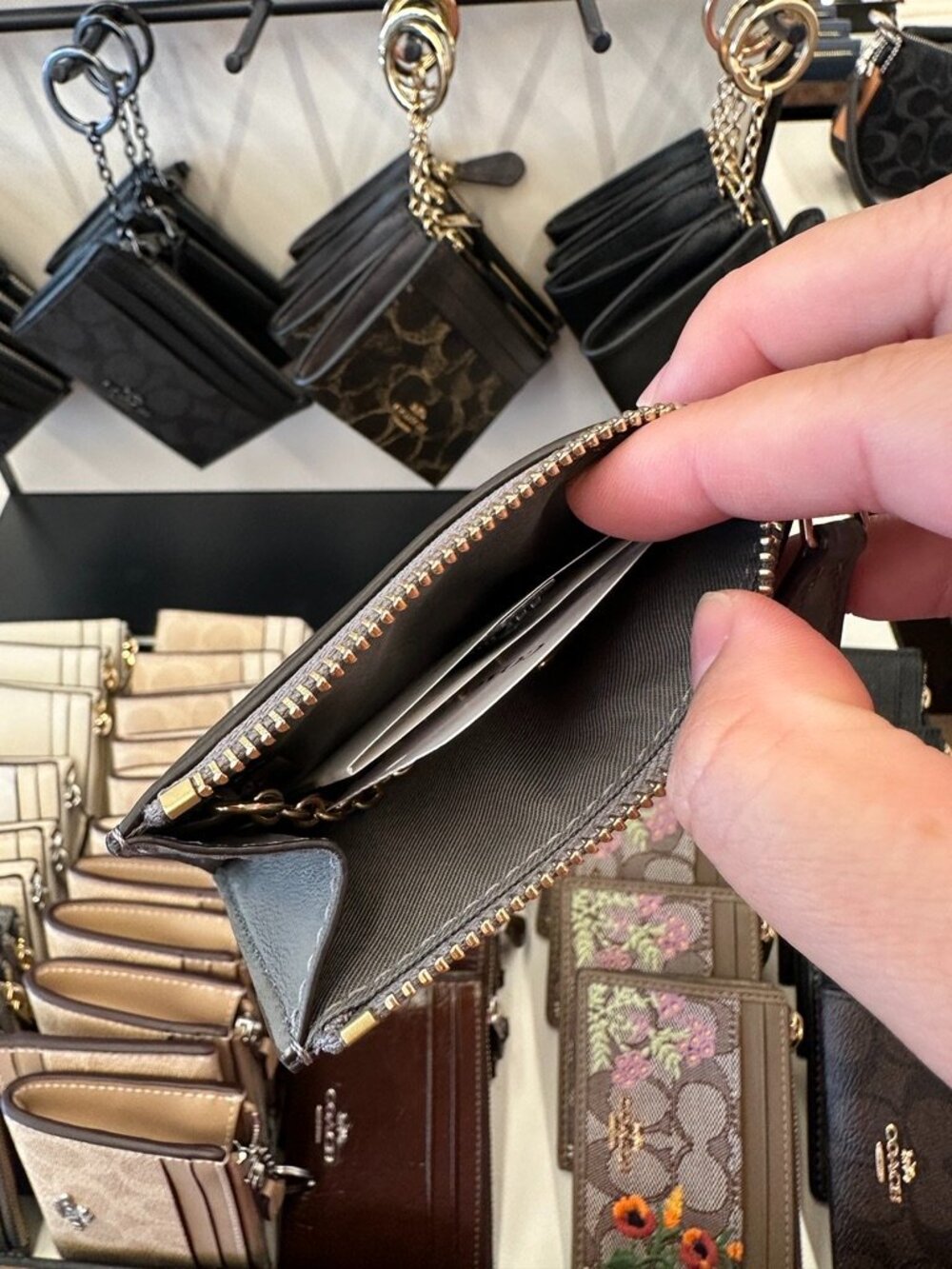 NWT! Coach CEX22 Mini Skinny ID Case With Quilting Nappa Leather/Im/Slate - Picture 7 of 9